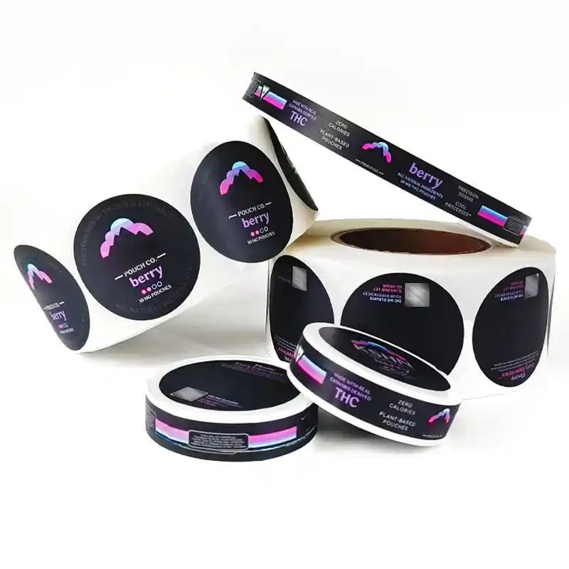 Custom printed snus can labels on rolls