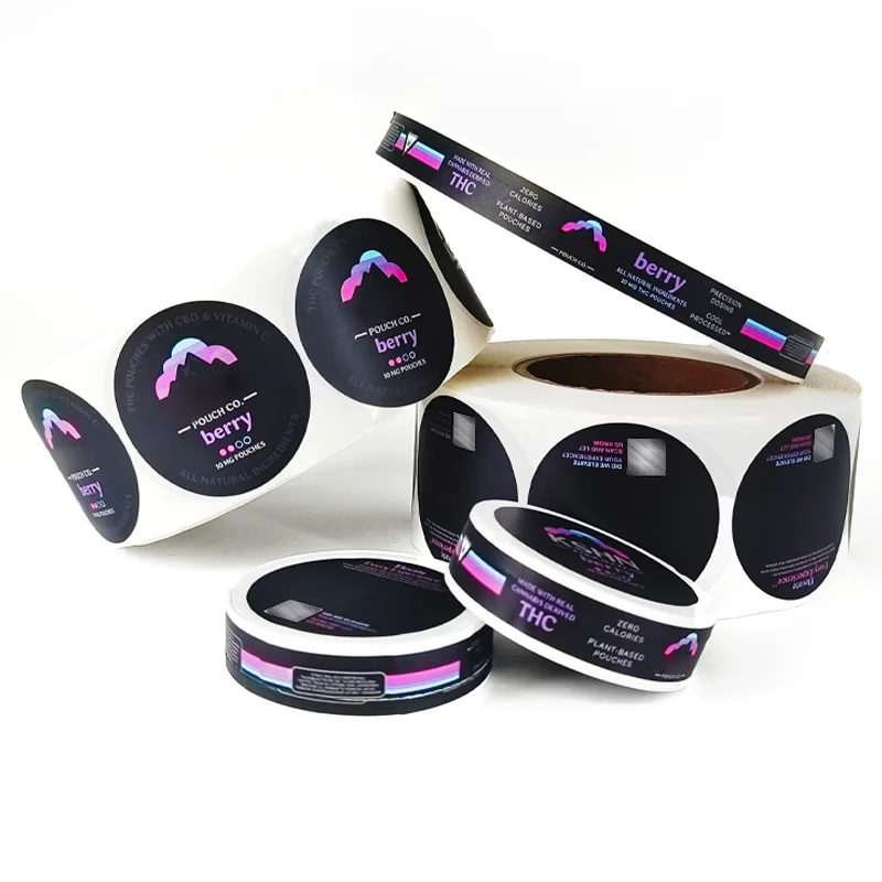 Custom printed snus can labels on rolls