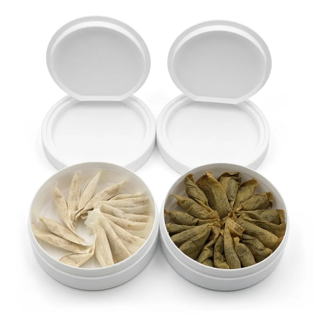Custom flip-top snus can with premium finish