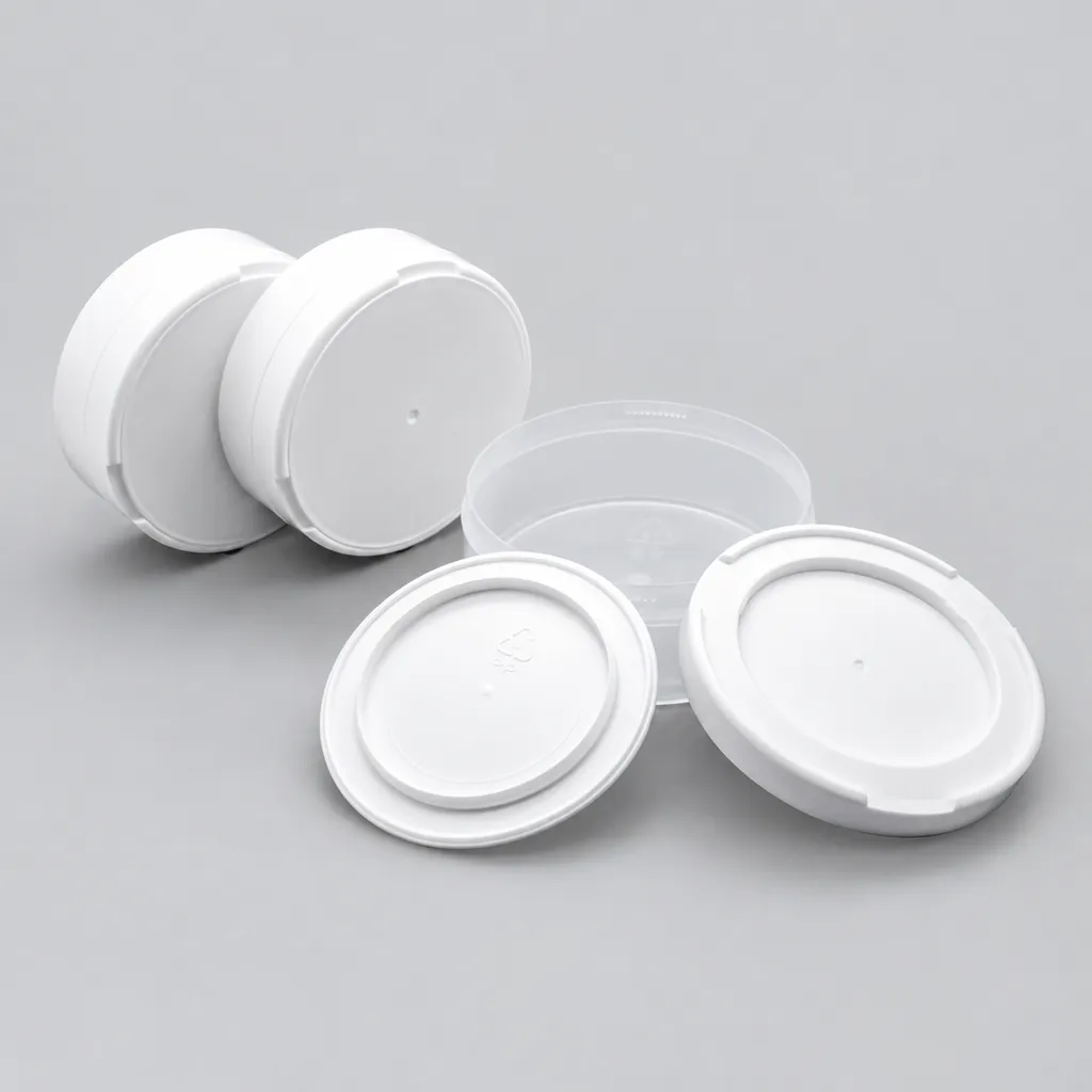 Clear food-grade PP pouch cans — the same empty cans that hold nicotine pouches also suit caffeine pouches, since the packaging is content-agnostic
